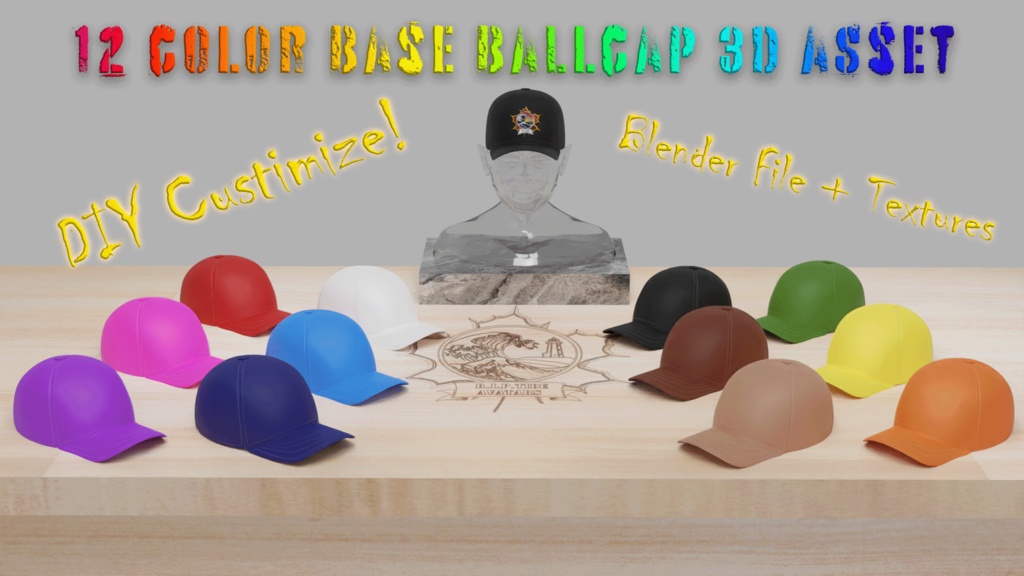 12 Color Ballcap Pack - Blender