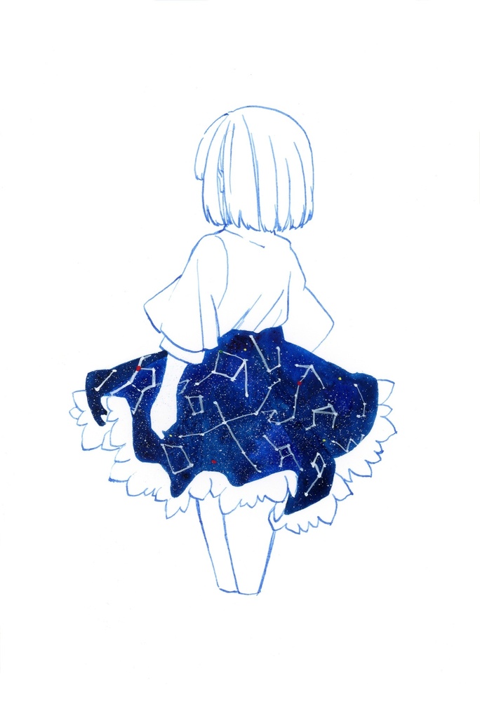 ドローイングイラスト ［星座のスカートⅠ］