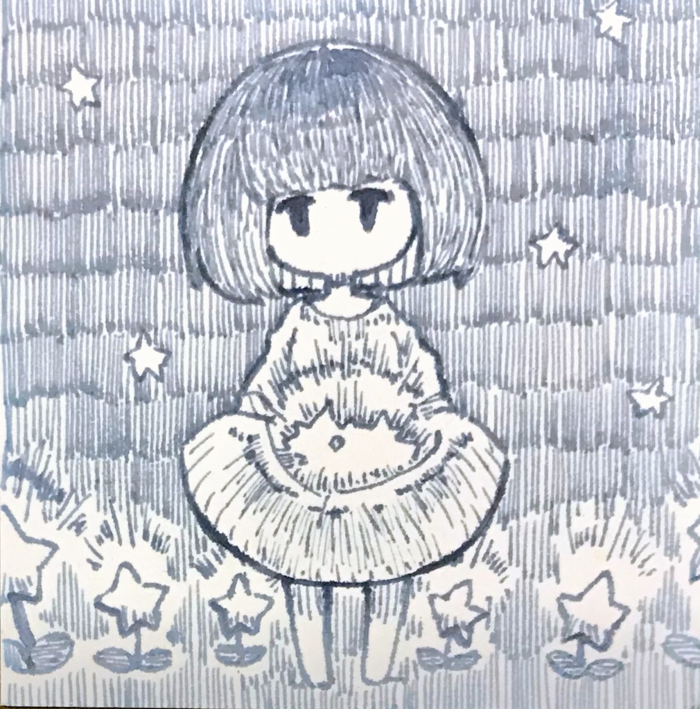 原画イラスト 【あつめる子】