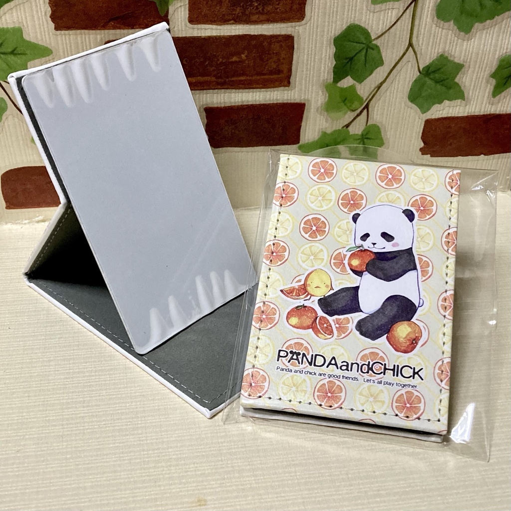 オレンジぱんださん折り畳みミラー ぱんだこうぼうweb Shop Booth