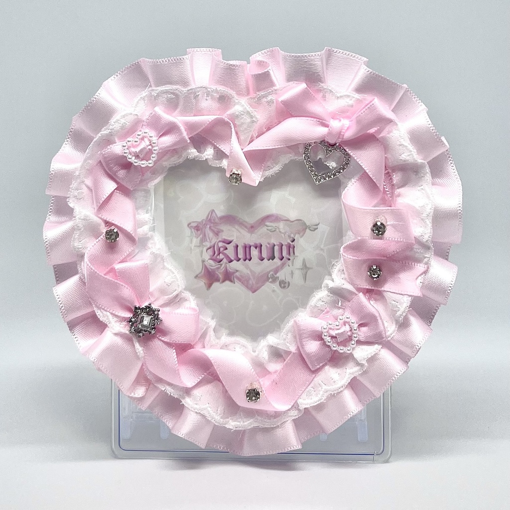 pastel pink heart ribbon