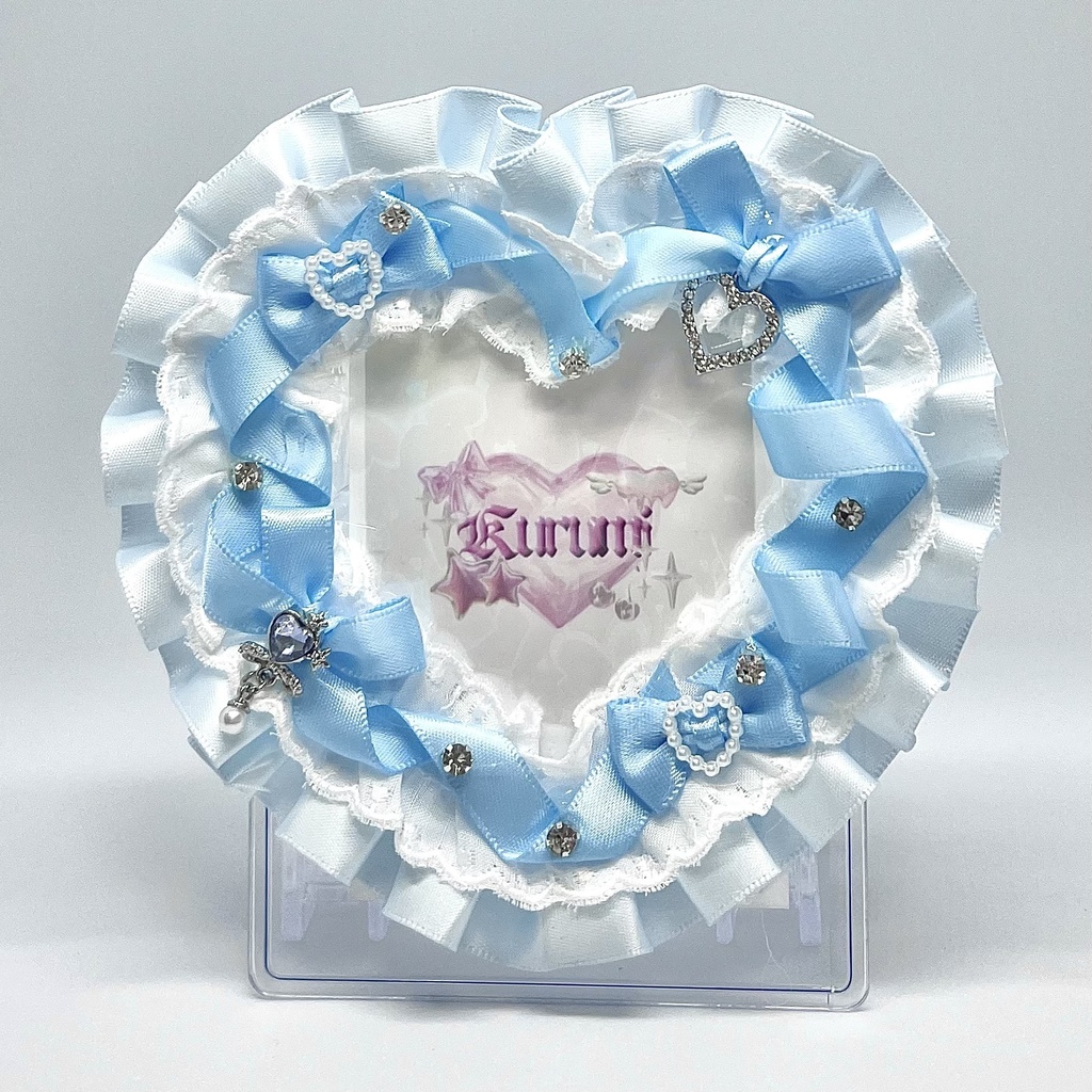 pastel blue blue heart ribbon