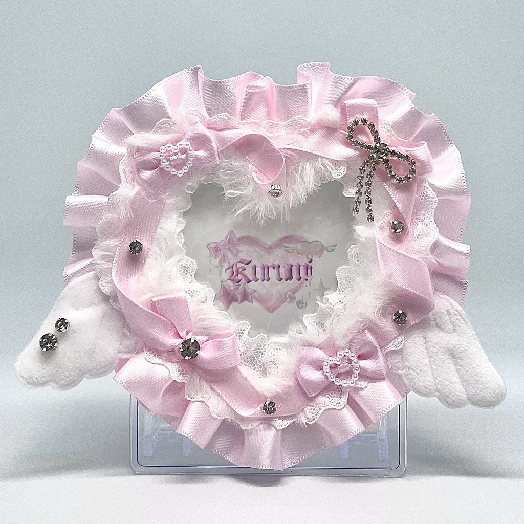 pink angel heart ribbon