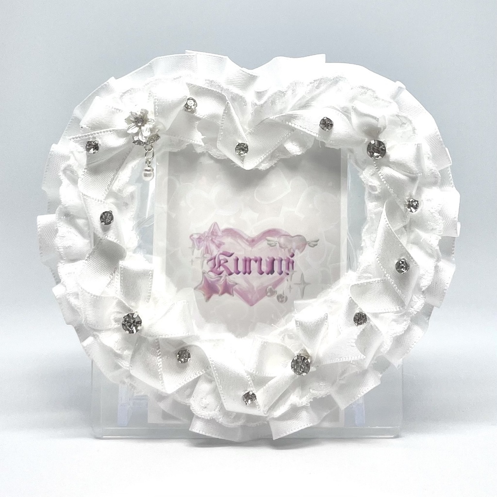 white heart ribbon （coaster）