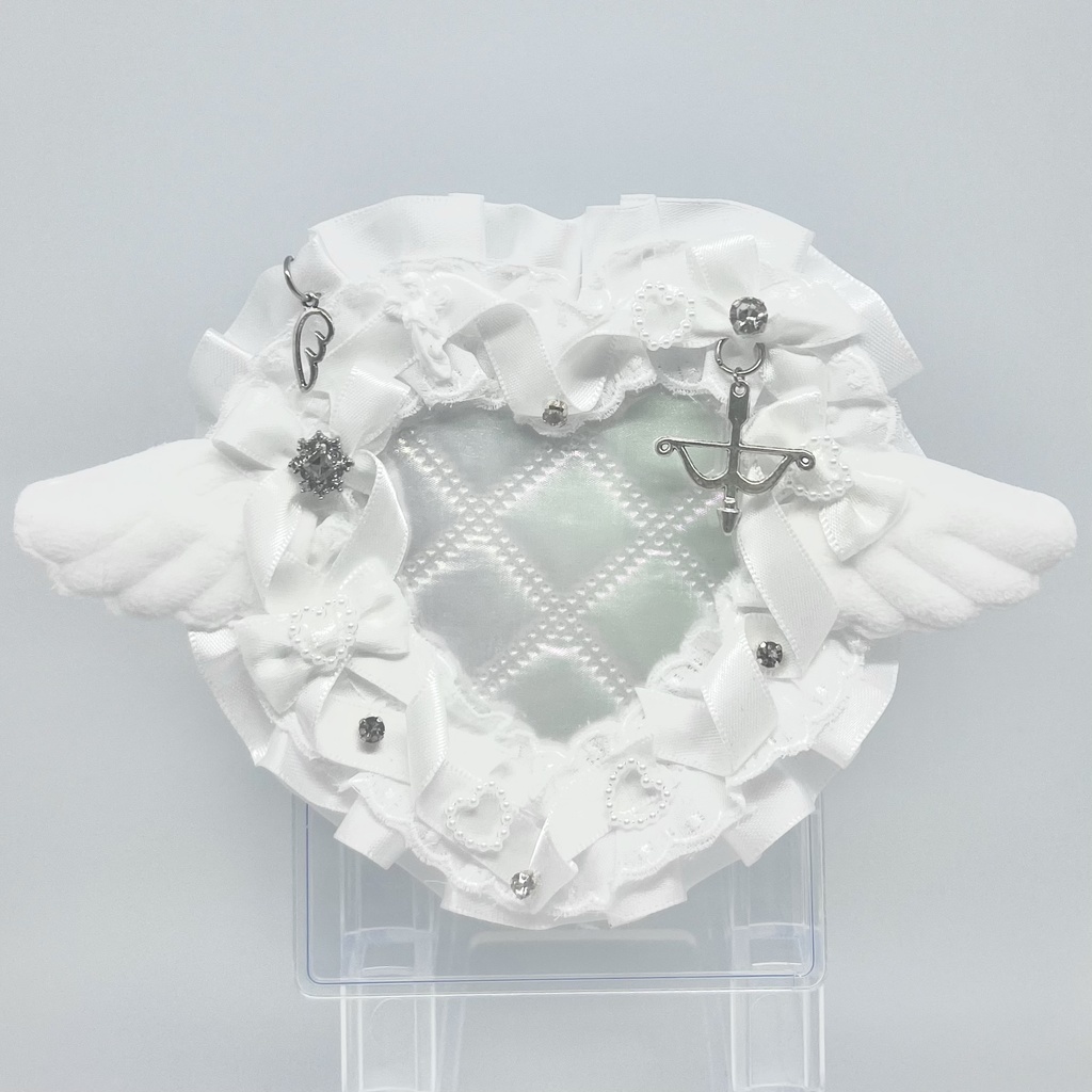 white angel heart ribbon