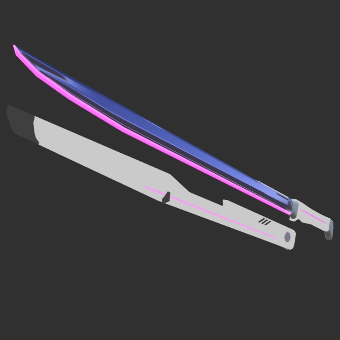 【VRChat想定】サイバーチックな刀