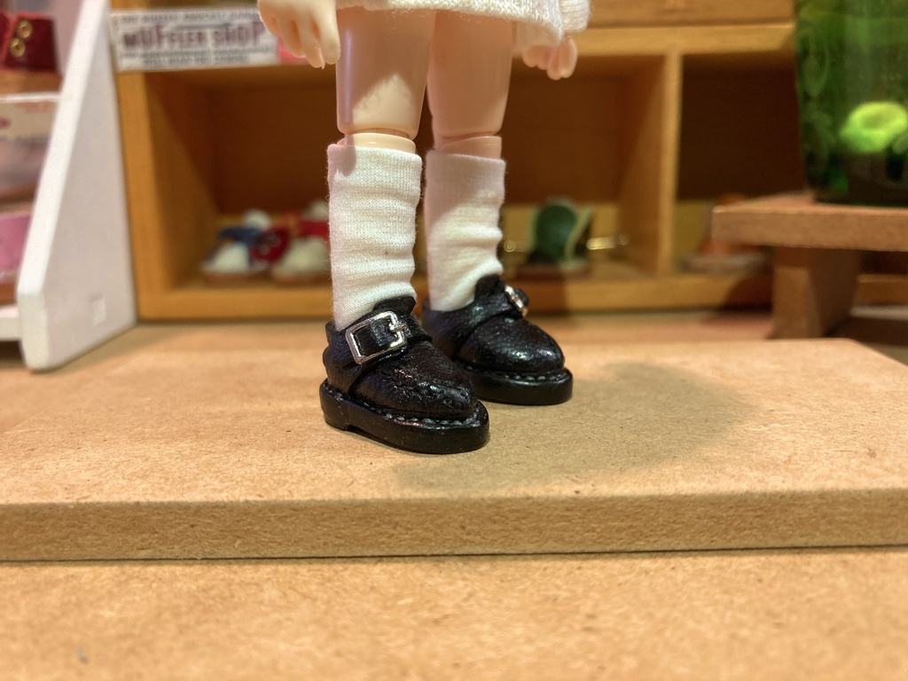 オビツ11 モンクシューズ　モカ縫い