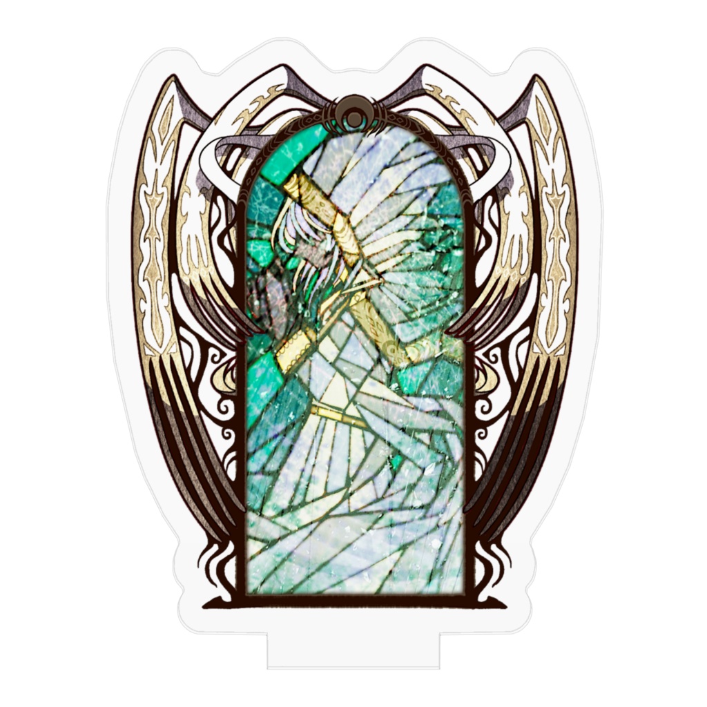 Stained glass-Green moon