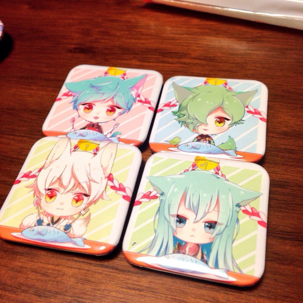 刀剣乱舞 にゃん太刀スクエア缶バッジ