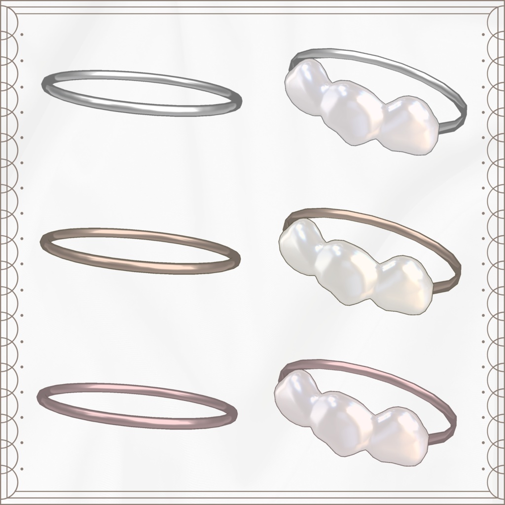 リングピアスセット Baroque Pearl Accessories【VRChat想定】