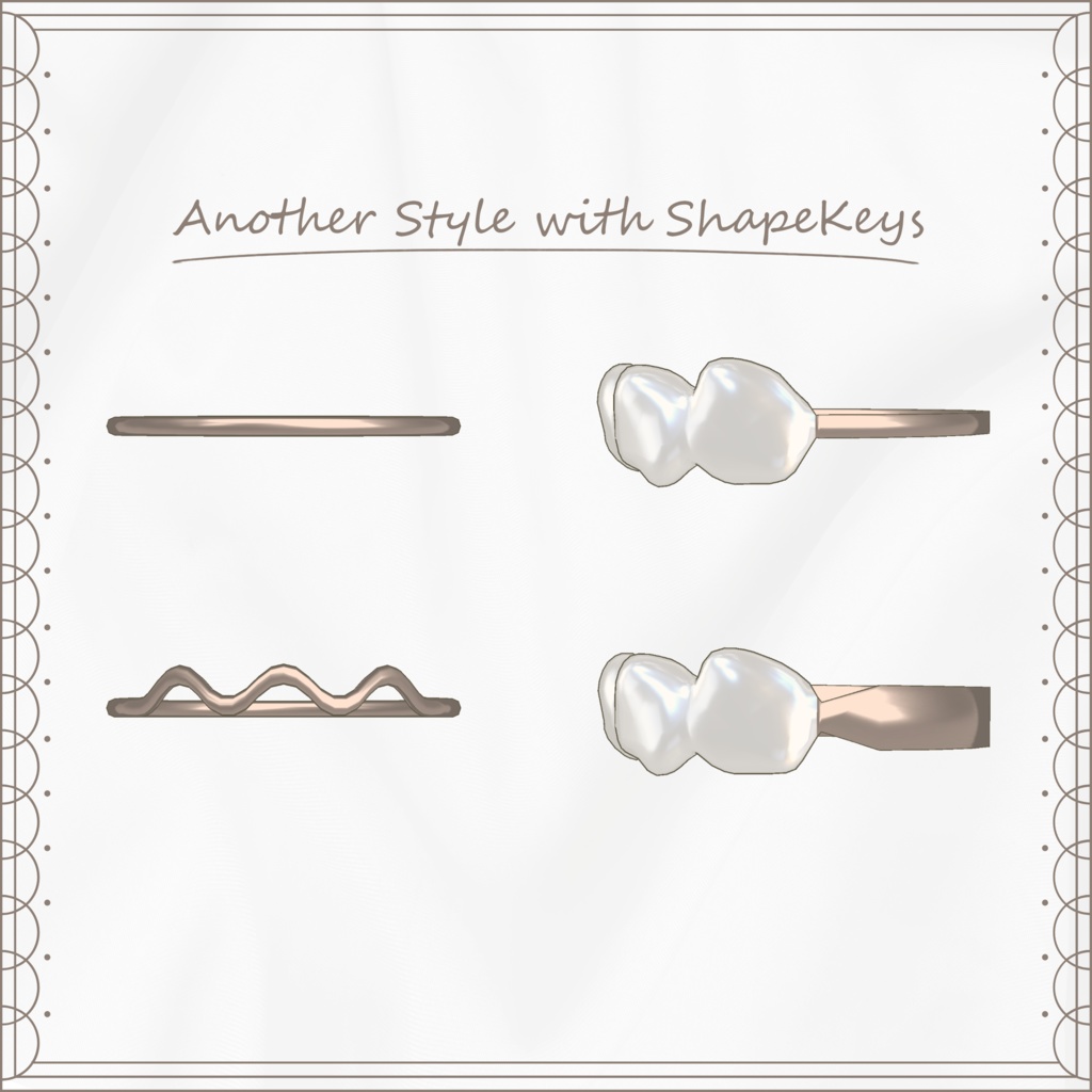 リングピアスセット Baroque Pearl Accessories【VRChat想定】