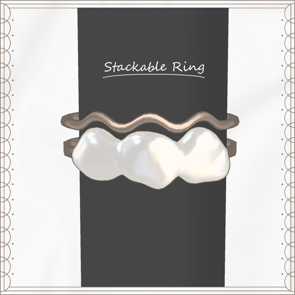 リングピアスセット Baroque Pearl Accessories【VRChat想定】
