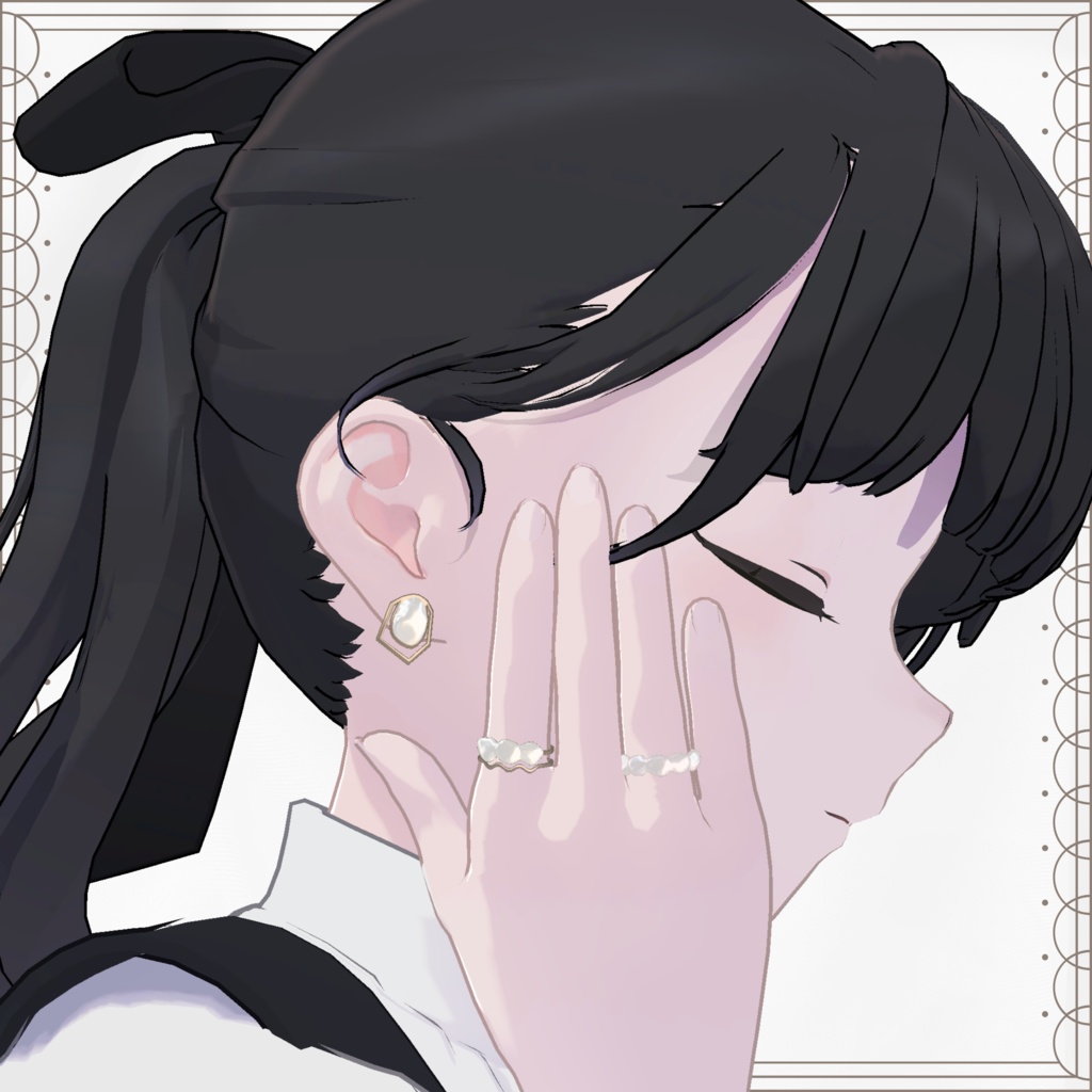 リングピアスセット Baroque Pearl Accessories【VRChat想定】