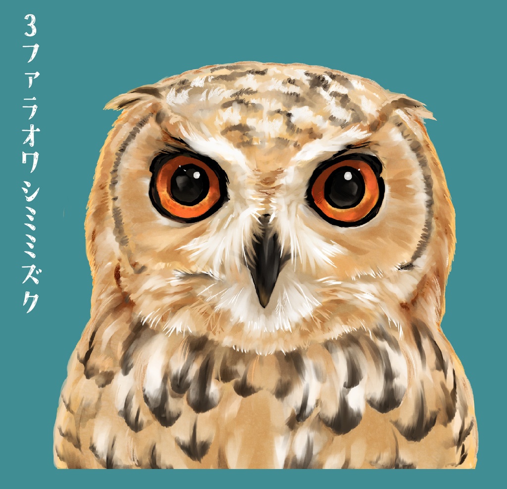 DLフクロウどあっぷイラスト