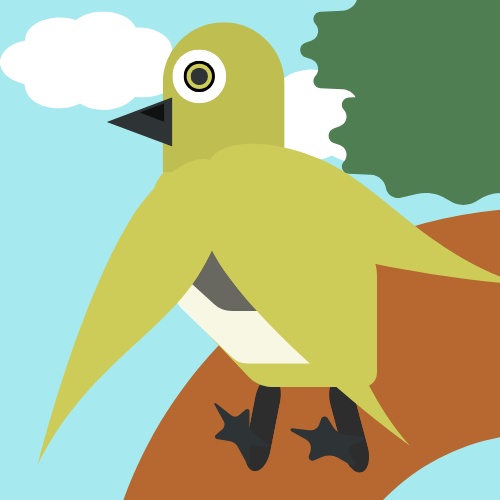 メジロのイラストロゴ2枚