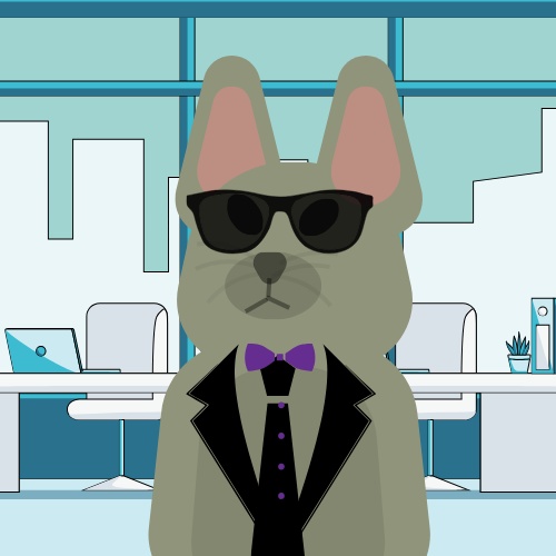 ビジネスサラリーマン風のウサギのイラストロゴ