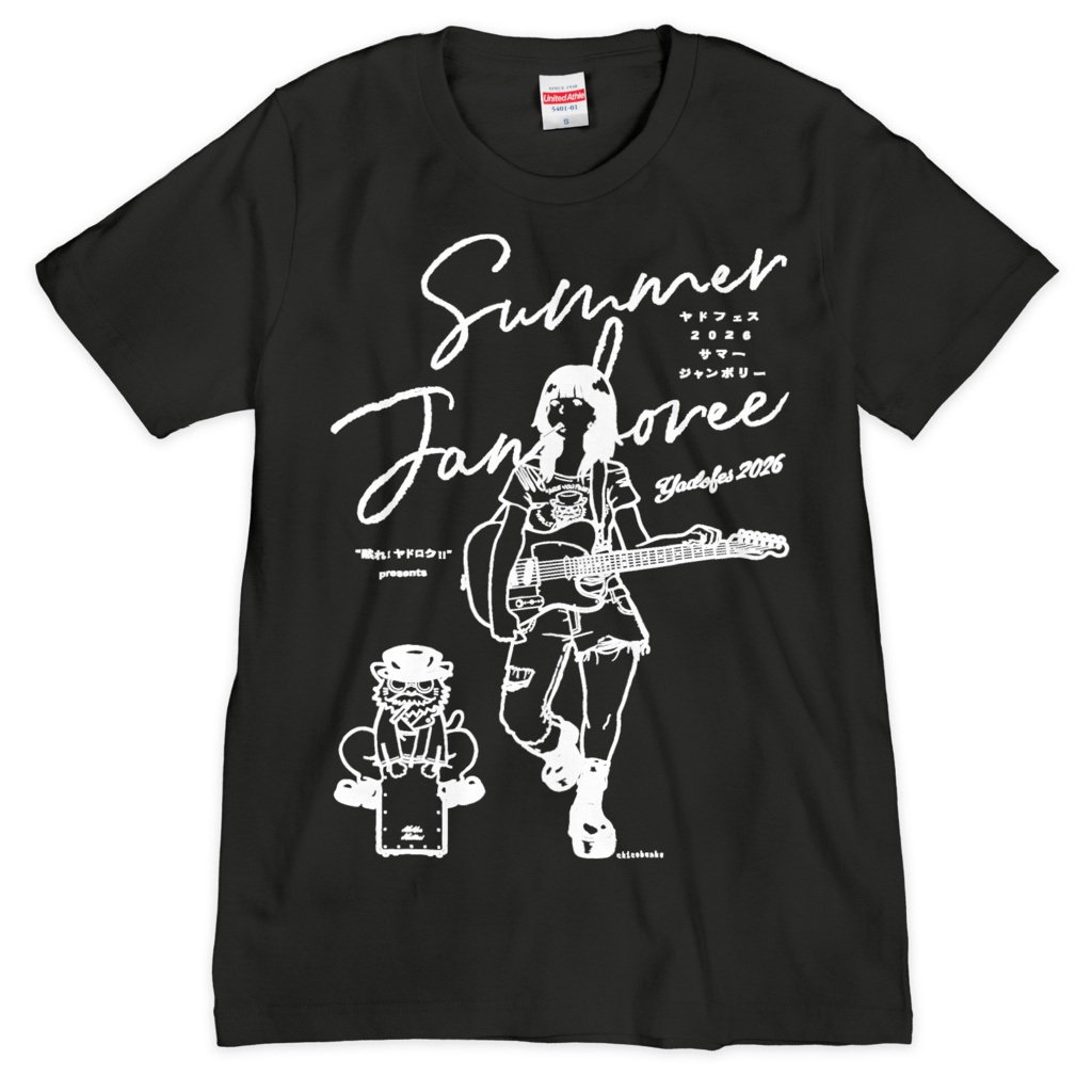 ［シルクTシャツ］YADOFES 2026 Summer JAMBOREE（黒✕白 シルクスクリーン印刷）