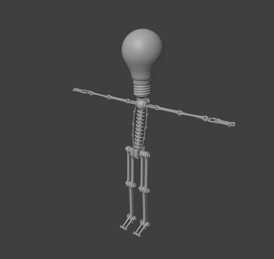 3Dモデル 電球頭(指関節ないバージョン)
