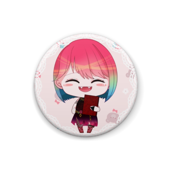 【受注・再販】サティSD缶バッジ44mm（にっこり）