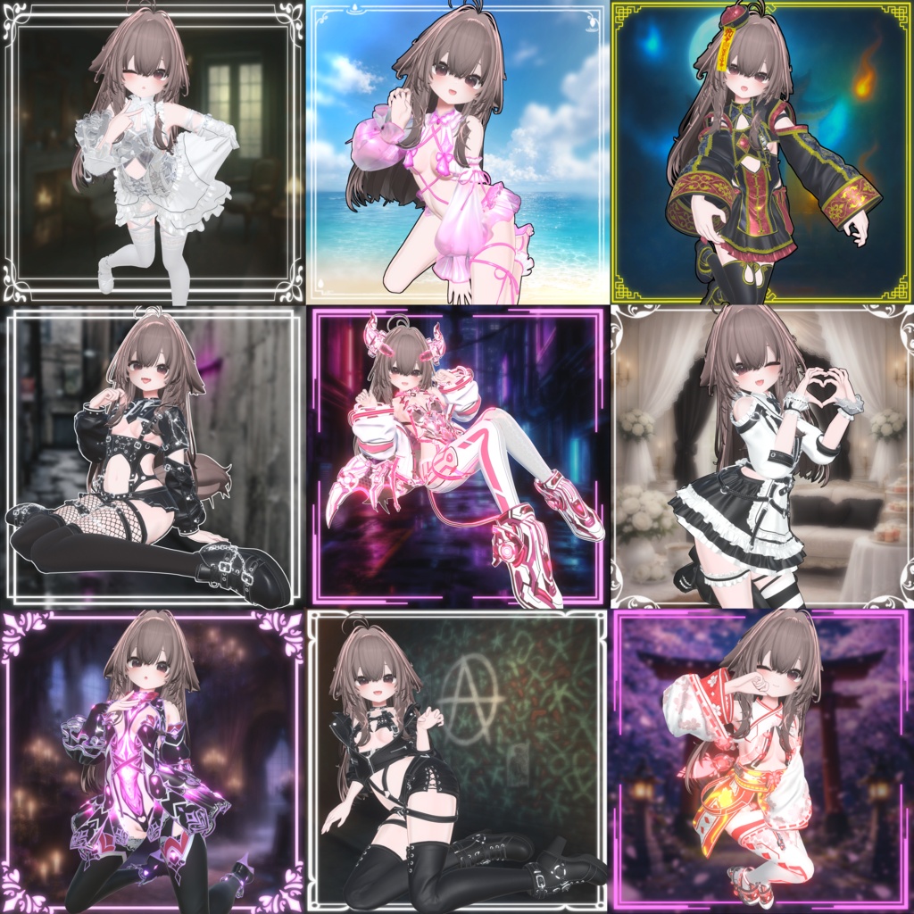 ❗️24H 70%OFF❗️輝夜ちゃん衣装セット(全9種衣装pack)