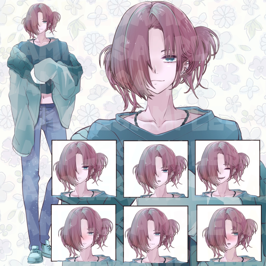 【立ち絵素材】男性A【表情6種】