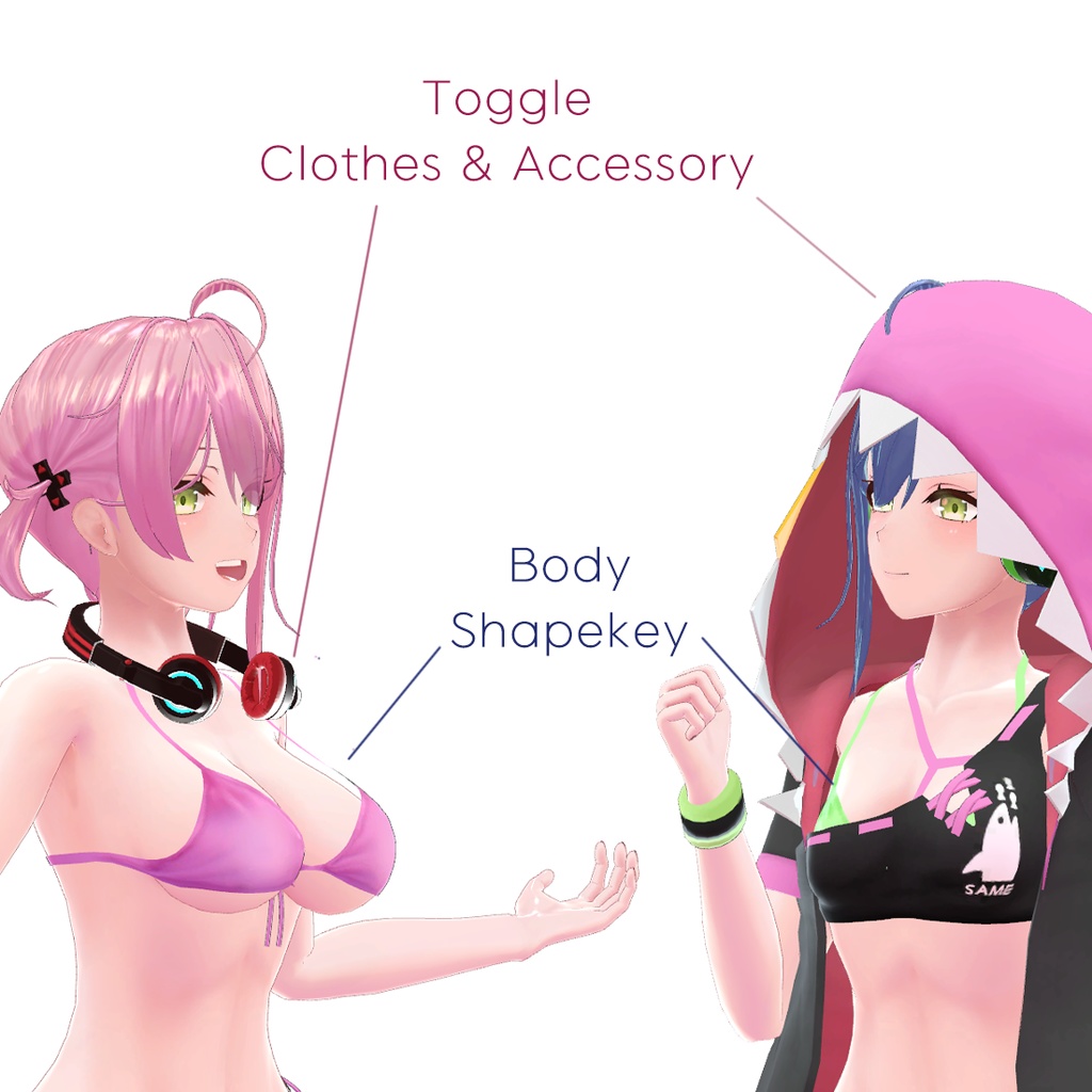 【 シャティ&シャピ (Sharpi & Sharti) 】オリジナル3Dモデル v1.03