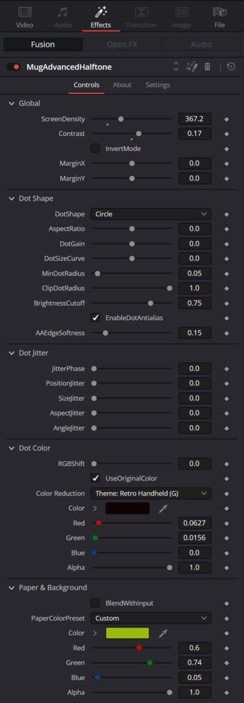 DaVinci Resolve Halftone Effect