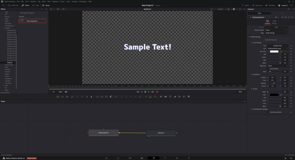 Mug Typography (テキスト分解プラグイン for DaVinci Resolve)