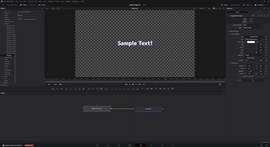 テキスト分解プラグイン for DaVinci Resolve