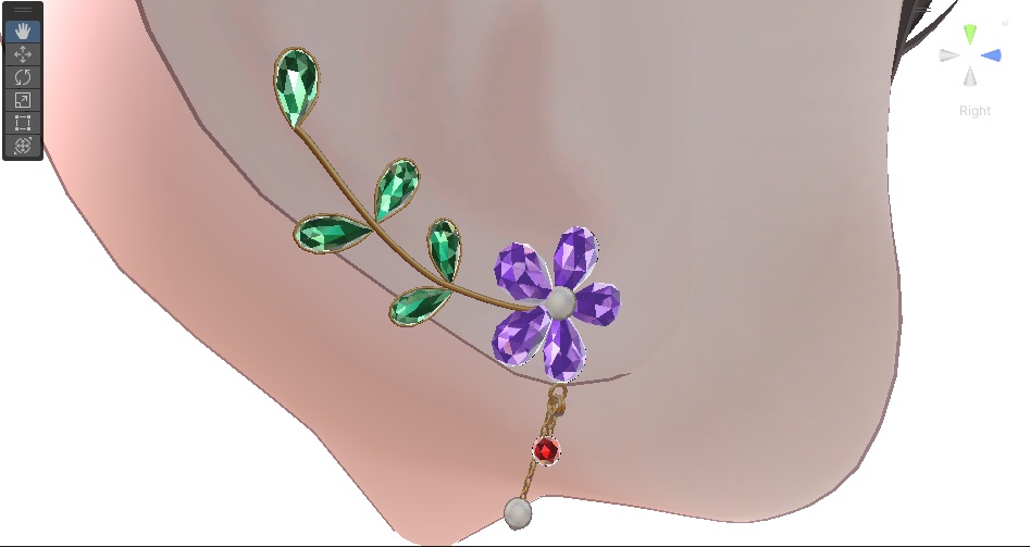 【VRChat向け】flower_earrings