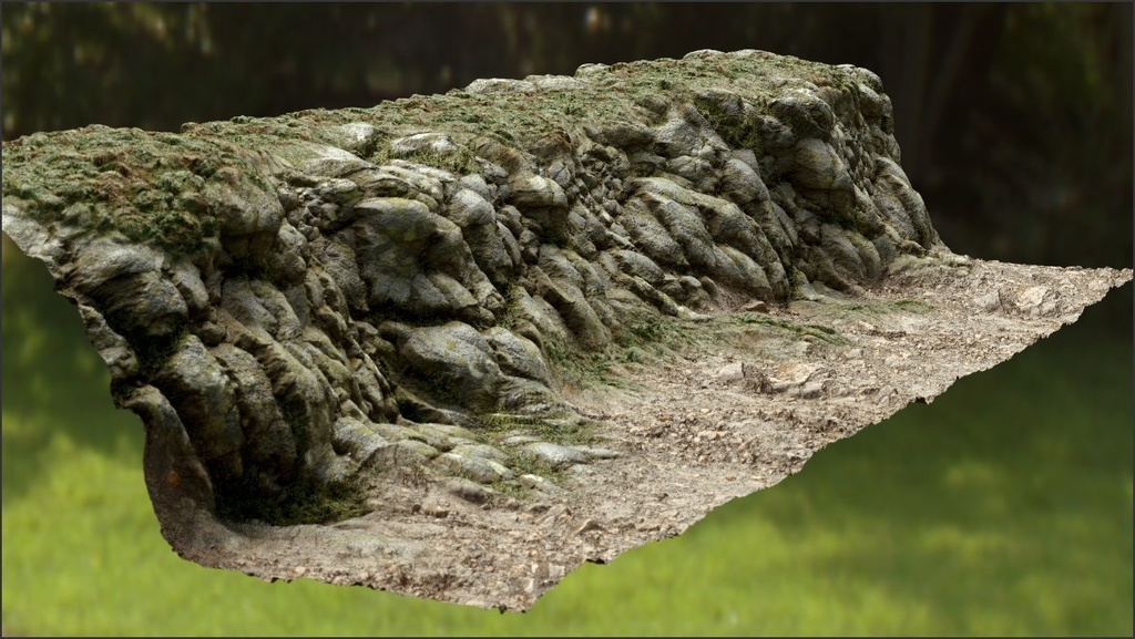 VertexColorを用いたマテリアル、ディスプレイスメントマップのブレンド検証データ