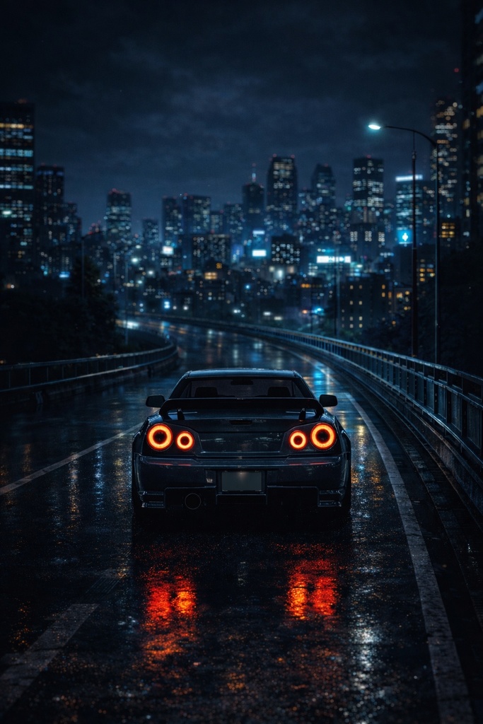 【夜の首都高】90s Japanese Legend スマホ壁紙｜縦型・高画質