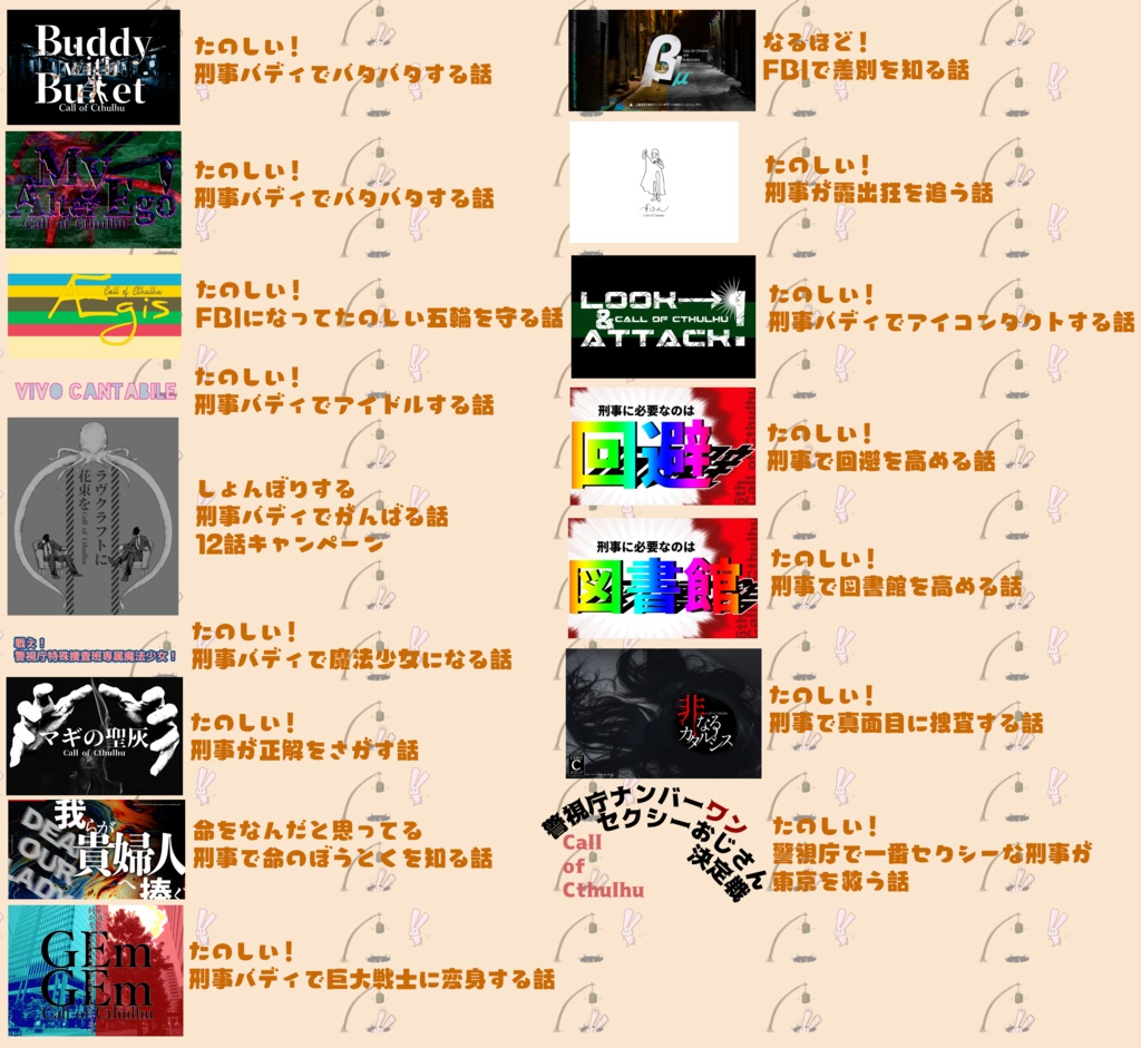 【リメイク版】【CoC6,7th刑事バディシナリオ】New Buddy with Bullet【SPLL:E198903】