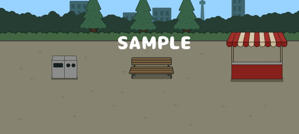 【商用利用可】背景素材_ゆるポップ公園マップ《PSDレイヤー素材》