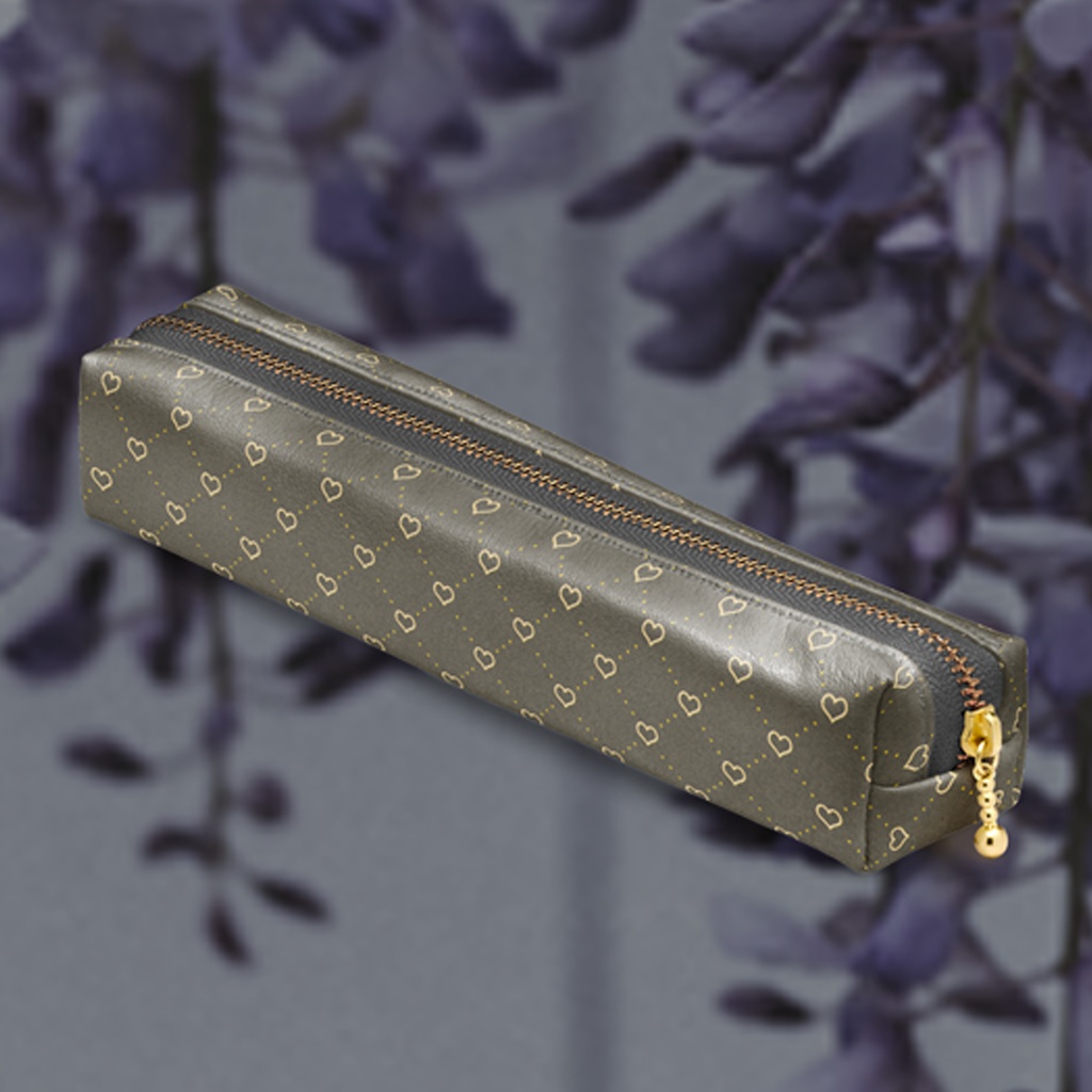 diagonal-grid-heart ペンケース