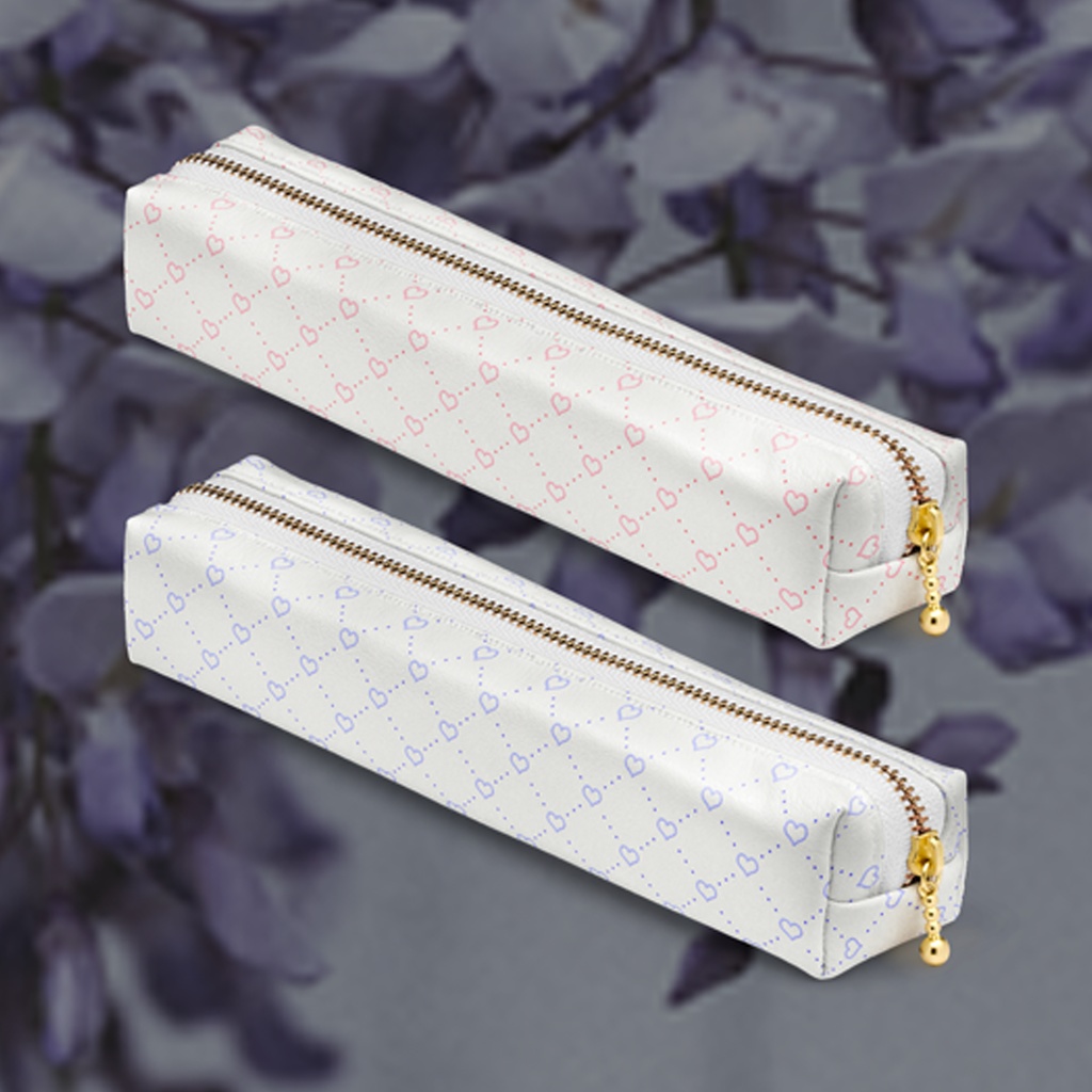 diagonal-grid-heart ペンケース