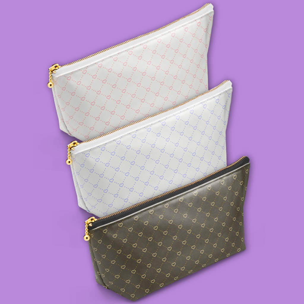 diagonal-grid-heart ペンケース