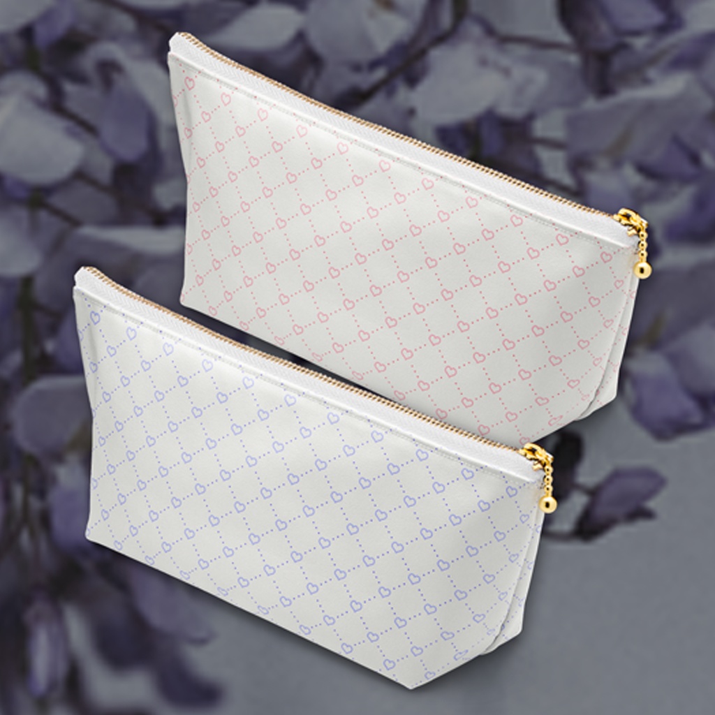 diagonal-grid-heart ポーチ