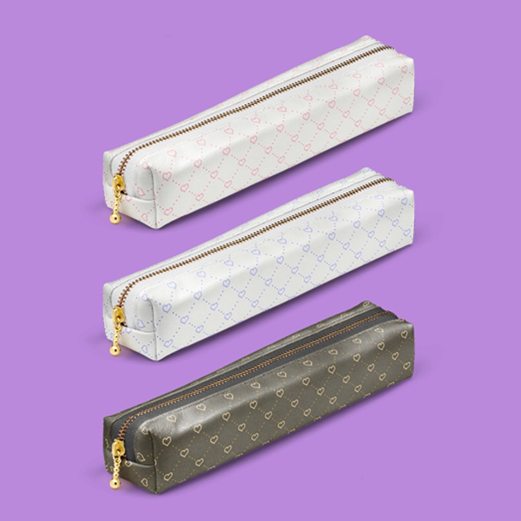 diagonal-grid-heart ポーチ