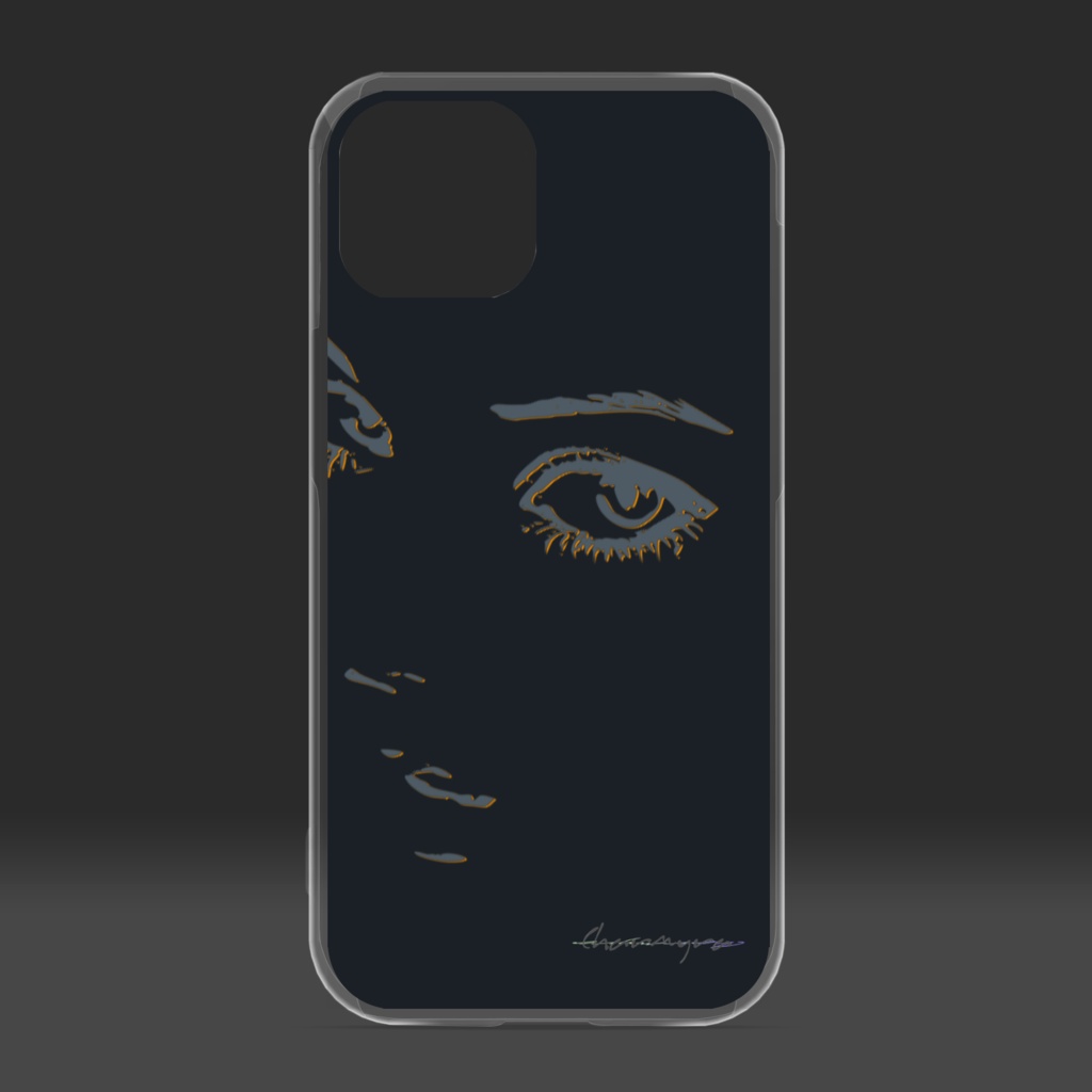 gaze black クリアiPhoneケース