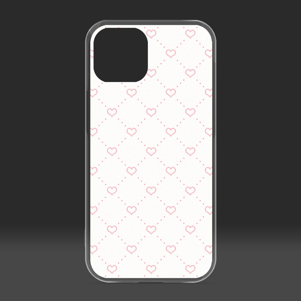 diagonal grid heart　クリアiPhoneケース