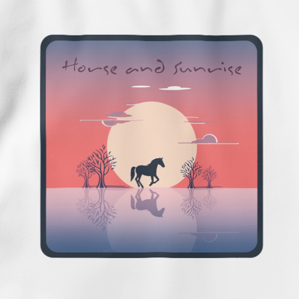 Horse and Sunrise レディースTシャツ