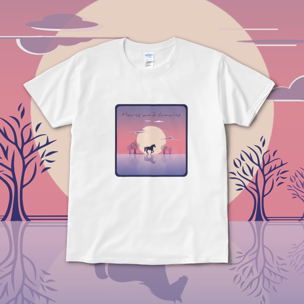 Horse and Sunrise　Tシャツ（短納期）