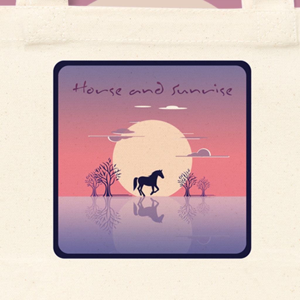 Horse and Sunrise トートバッグ