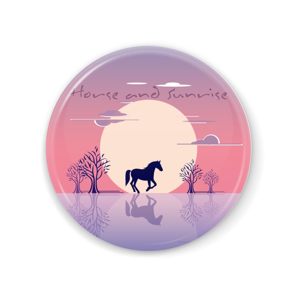 Horse and Sunrise 缶ミラー
