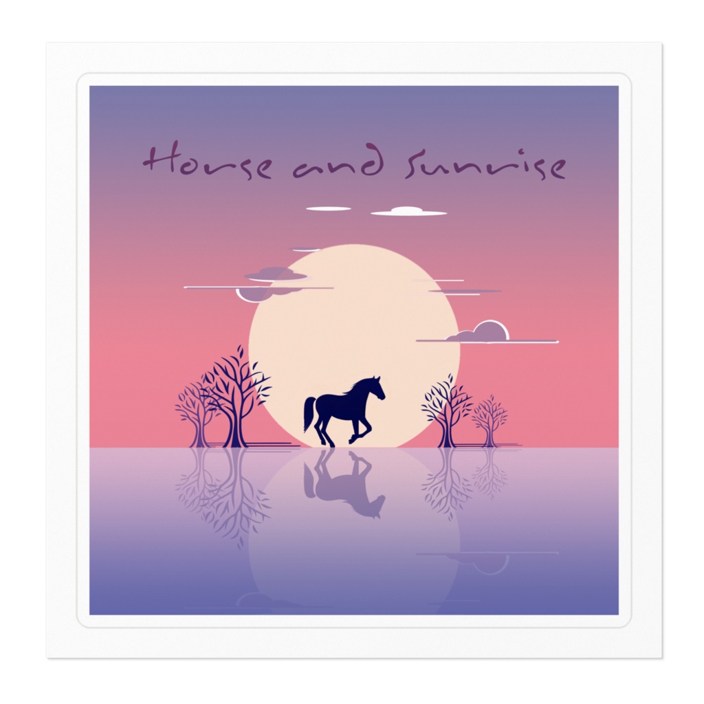 Horse and Sunrise ステッカー