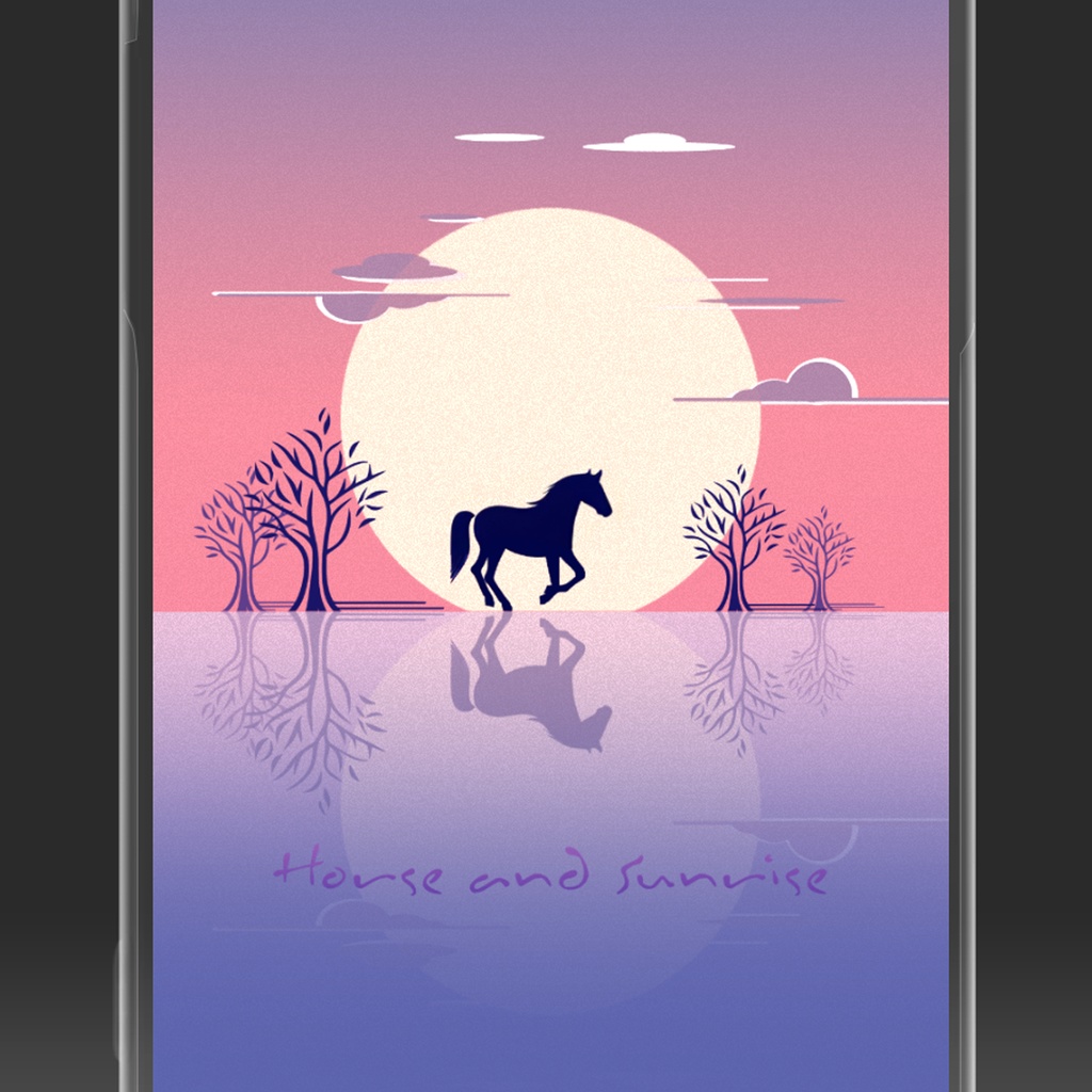 Horse and Sunrise　クリアiPhoneケース