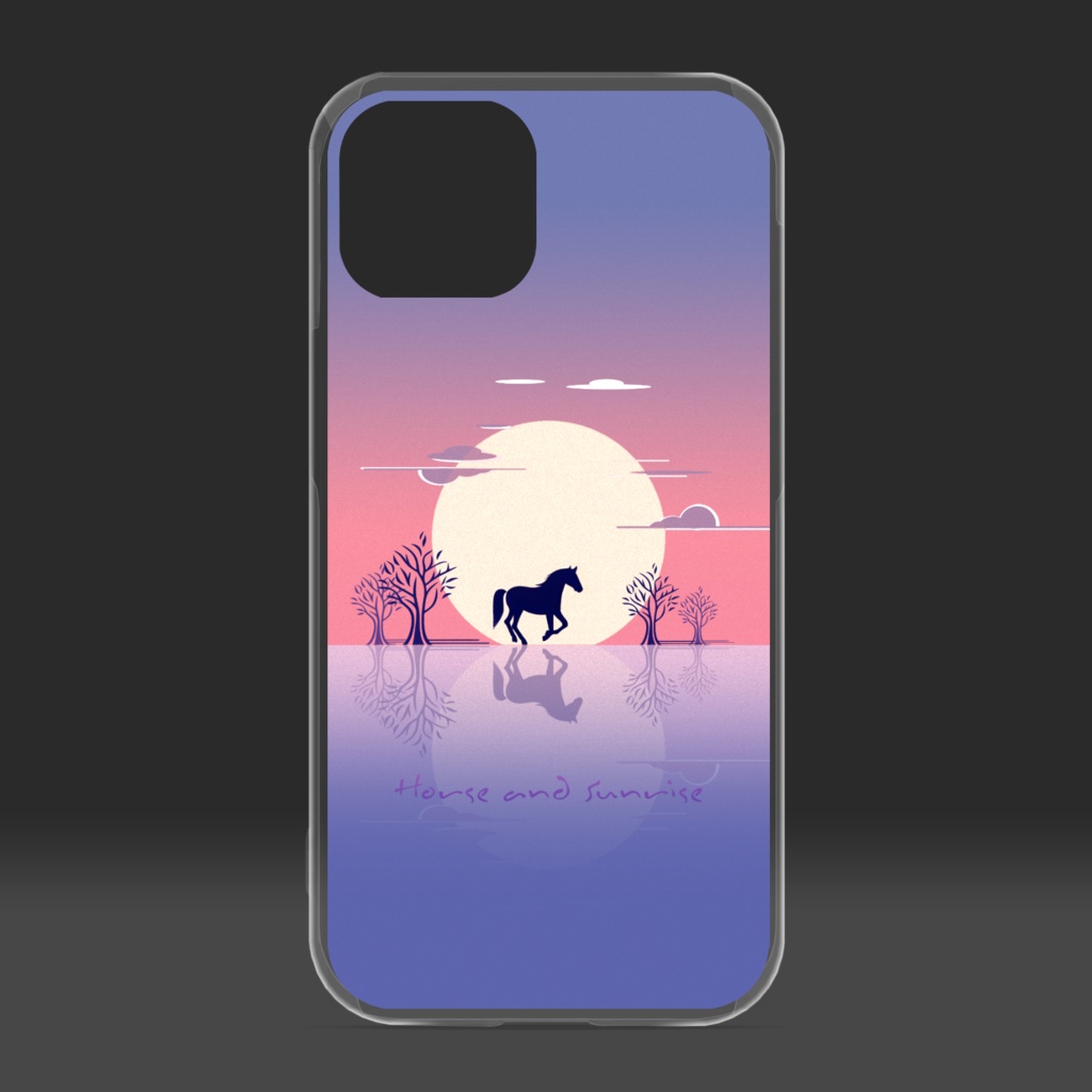 Horse and Sunrise クリアiPhoneケース
