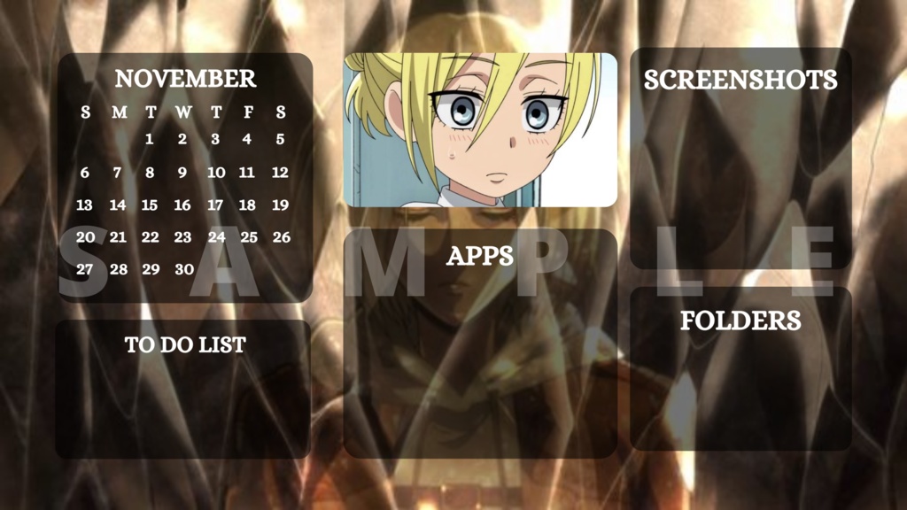 2022 Attack on Titan/ Shingeki no Kyojin Anime Themed Organized Desktop Wallpaper Calendar