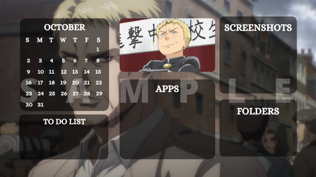 2022 Attack on Titan/ Shingeki no Kyojin Anime Themed Organized Desktop Wallpaper Calendar